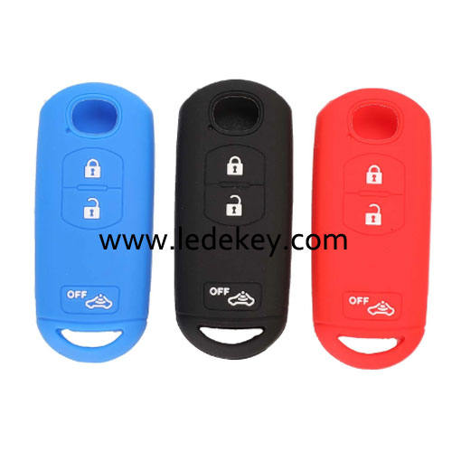 3 buttons Silicone key cover for Mazda (3 colors optional)