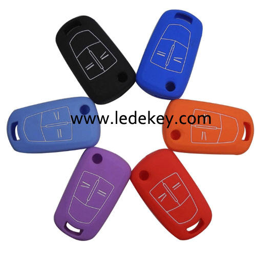 2 buttons Silicone key cover for Opel (6 colors optional)