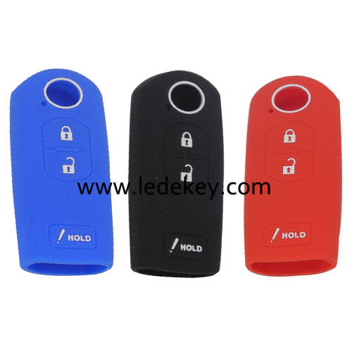 3 buttons Silicone key cover for Mazda (3 colors optional)