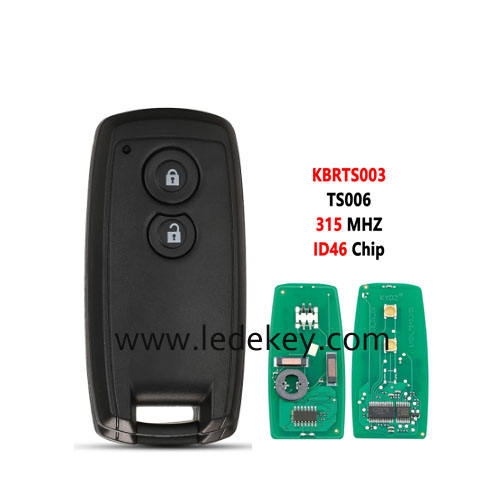 Suzuki 2 button smart remote key with 315Mhz ID46 chip FCC ID ：KBRTS003