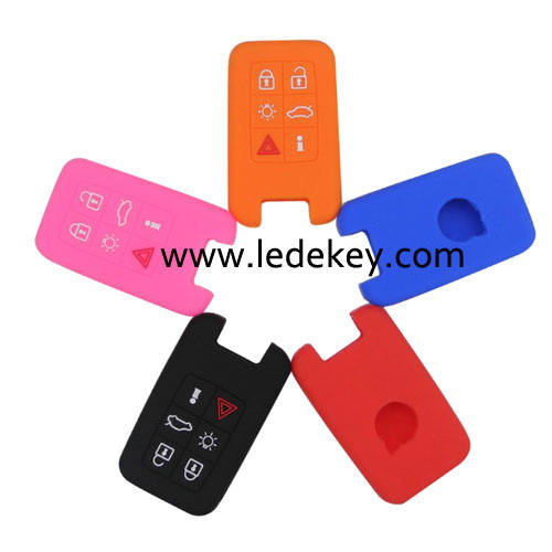 6 buttons Silicone key cover for Volvo (3 colors optional)