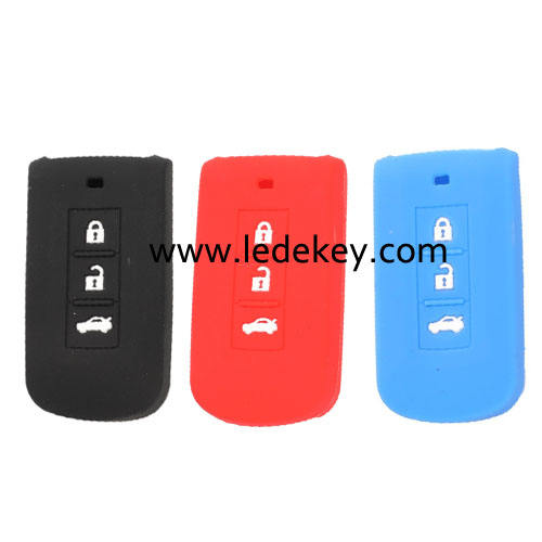 3 buttons Silicone key cover for Mitsubishi (3 colors optional)