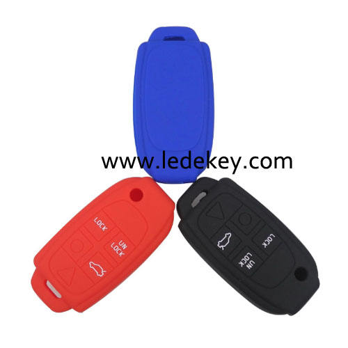 5 buttons Silicone key cover for Volvo (3 colors optional)