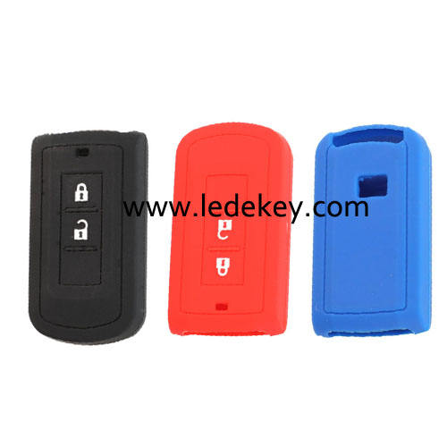 2 buttons Silicone key cover for Mitsubishi (3 colors optional)