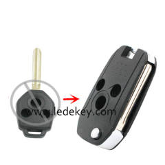 Subaru 3 button modified folding flip key shell with logo