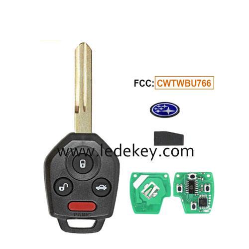 Subaru 4 button remote key with 433Mhz 4D62 chip FCC ID : CWTWBU766