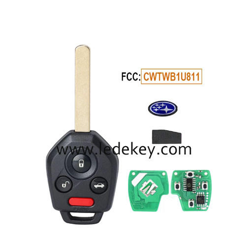 Subaru 4 button remote key with 315Mhz 4D60 chip FCC ID : CWTWB1U811