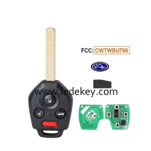 Subaru 4 button remote key with 433Mhz 4D60 chip FCC ID : CWTWBU766