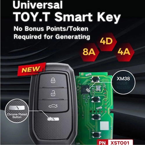 Xhorse Universal TOY-T VVDI XM38 XSTO01EN Smart Remotes For Toyota Lexus Support 4D 8A 4A Chip All In One Support All Key Lost and Add  for KEY Max Plus Pad VVDI2 Mini Tool
