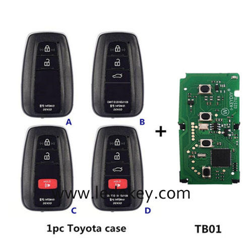 For Toyota KEYDIY TB01 Remote Smart key for Toyota LAND CRUISER/CROWN ROYAL/CROWN KLUGER/TUNDRA with 8A chip Support Board 0020 please choose key case style