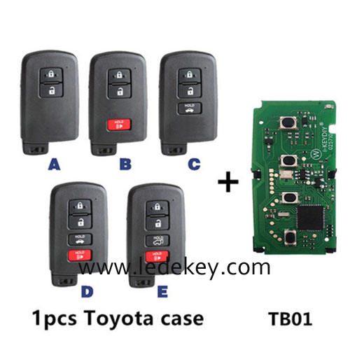 For Toyota KEYDIY TB01 Remote Smart key for Toyota LAND CRUISER/CROWN ROYAL/CROWN KLUGER/TUNDRA with 8A chip Support Board 0020 please choose key case style