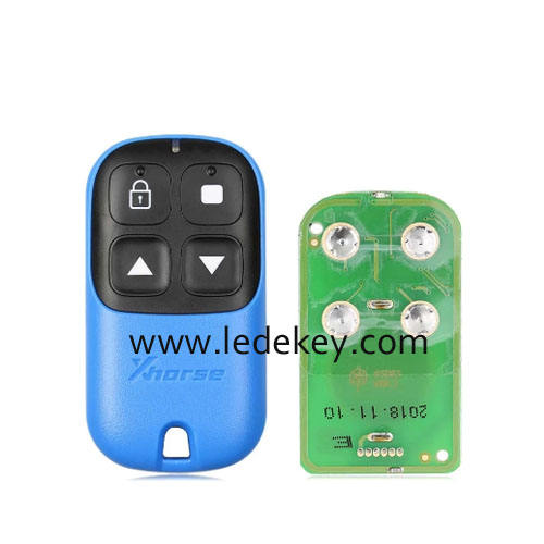 Xhorse XKXH04EN Wire Remote Key Garage Door 4 Buttons Blue