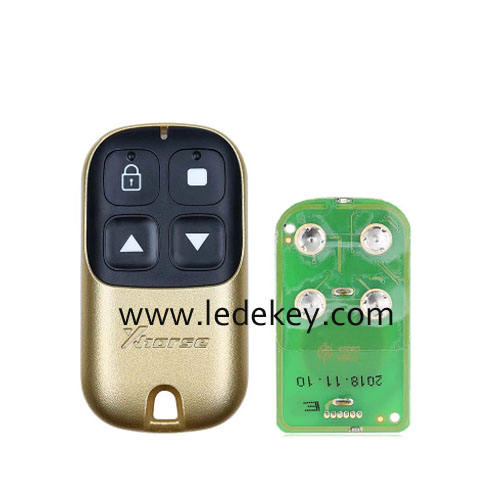 Xhorse XKXH04EN Wire Remote Key Garage Door 4 Buttons Golden