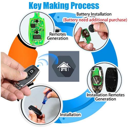 Xhorse XKGD12EN Wire Remote Key Garage Door 2 Buttons