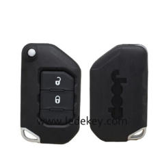 2 button Jeep Wrangler Gladiator Flip Remote Key Shell SIP22 Blade with logo
