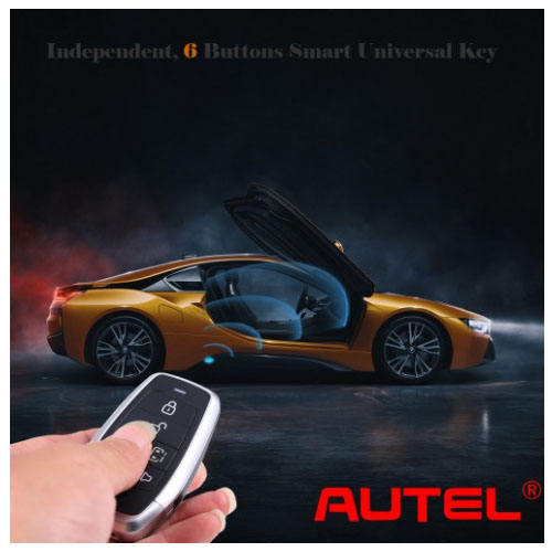 AUTEL IKEYAT006BL 6 Buttons Universal Smart Key with Left & Right Doors, Trunk Buttons