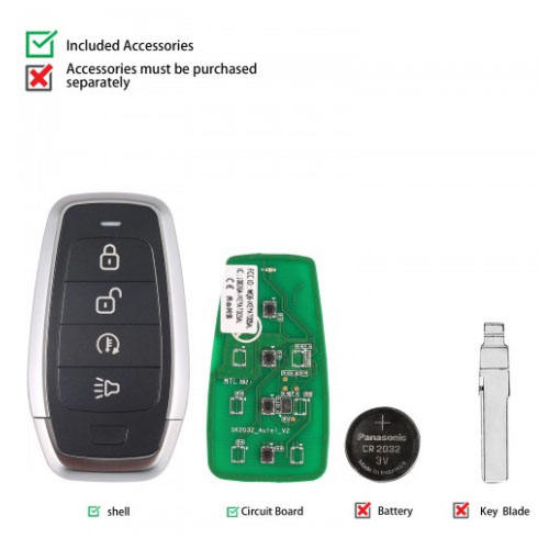 AUTEL IKEYAT004DL 4 Buttons Universal Smart Key with Remote Start or A/C Button