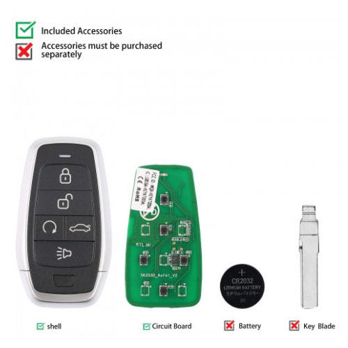 AUTEL IKEYAT005BL 5 Buttons Universal Smart Key with Remote Start and Trunk Buttons