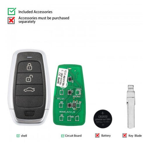 AUTEL IKEYAT003BL 3 Buttons Independent Universal Smart Key