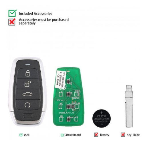 AUTEL IKEYAT004EL 4 Buttons Independent Universal Smart Key