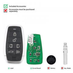 AUTEL IKEYAT006BL 6 Buttons Universal Smart Key with Left & Right Doors, Trunk Buttons