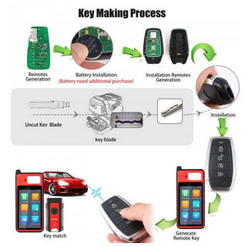 AUTEL IKEYAT004DL 4 Buttons Universal Smart Key with Remote Start or A/C Button