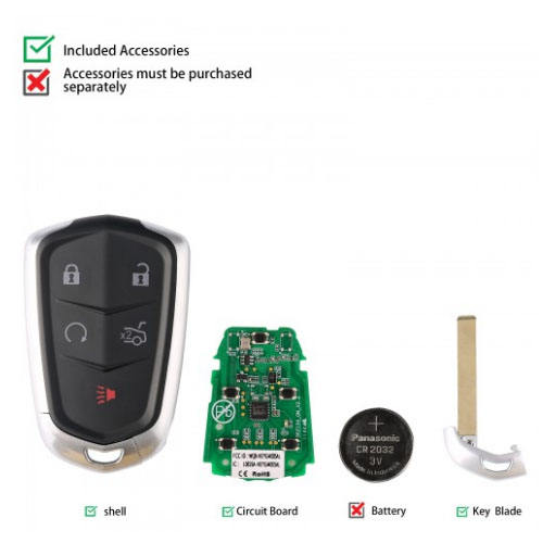 AUTEL IKEYGM005AL GM Cadillac 5 Buttons Universal Smart Key