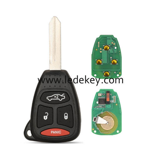 #1 Chrysler Jeep Dodge RAM 3+1 button remote key 433Mhz ID46-PCF7941 chip FCCID: KOBDT04A