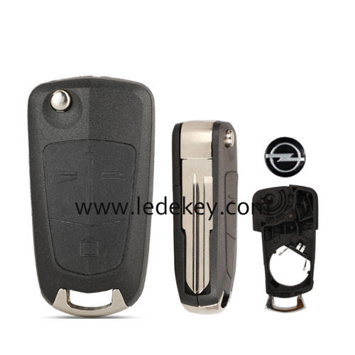 Opel 3 button Folding  Flip Remote Key Shell with Left blade