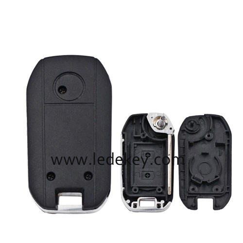 Opel 2 button modified flip key shell HU46 (right) blade with logo