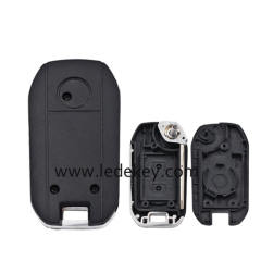 Opel 2 button modified flip key shell HU100 blade with logo