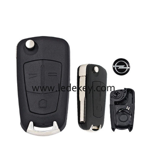 Opel 3 button Folding  Flip Remote Key Shell with HU43 blade