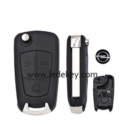 Opel 3 button Folding  Flip Remote Key Shell with HU100 blade