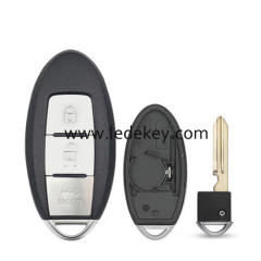 Nissan 3 button smart key shell with Right battery clamp No logo