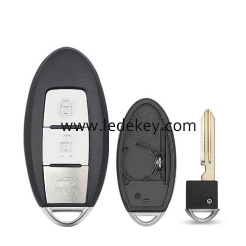 Nissan 3 button smart key shell with Right battery clamp No logo