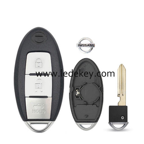 Nissan 3 button smart key shell with Left battery clamp with logo (have slot place on side)