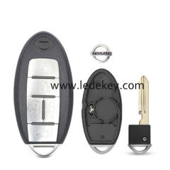 Nissan 5 button smart key shell with Left battery clamp with logo (have slot place on side)