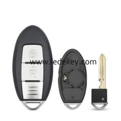 Nissan 2 button smart key shell with Left battery clamp No logo (have slot place on side)