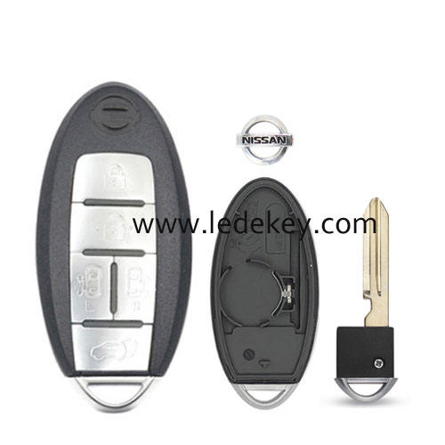 Nissan 5 button smart key shell with Right battery clamp with logo