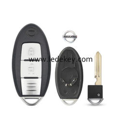 Nissan 2 button smart key shell with Middle battery clamp with logo