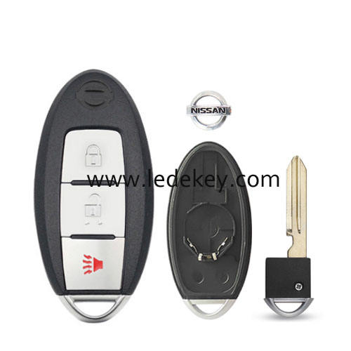 Nissan 2+1 button smart key shell with Middle battery clamp with logo