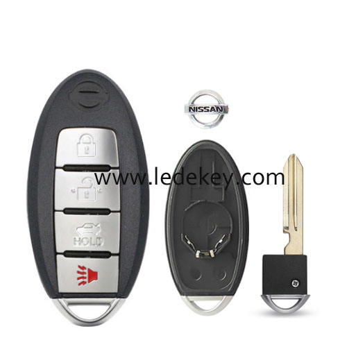 Nissan 4 button smart key shell with Middle battery clamp with logo