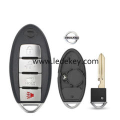Nissan 4 button smart key shell with Left battery clamp with logo (have slot place on side)