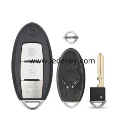Nissan 3 button smart key shell with Middle battery clamp with logo