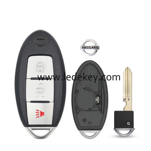 Nissan 2+1 button smart key shell with Right battery clamp with logo