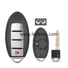 Infiniti 4 button SUV smart key shell with Left battery clamp with logo (have slot place on side)
