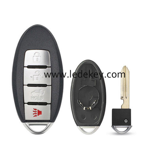 Infiniti 4 button SUV smart key shell with Middle battery clamp No logo