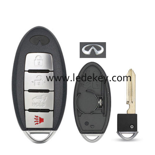 Infiniti 4 button SUV smart key shell with Right battery clamp with logo