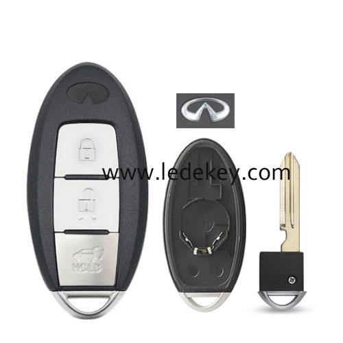 Infiniti 3 button SUV smart key shell with Middle battery clamp with logo
