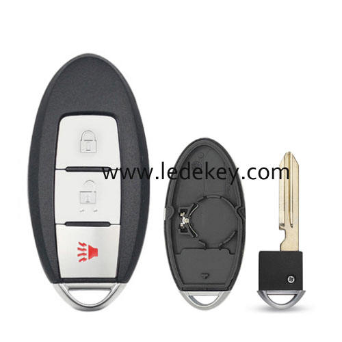 Infiniti 2+1 button smart key shell with Left battery clamp No logo (have slot place on side)